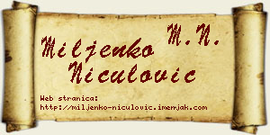 Miljenko Niculović vizit kartica